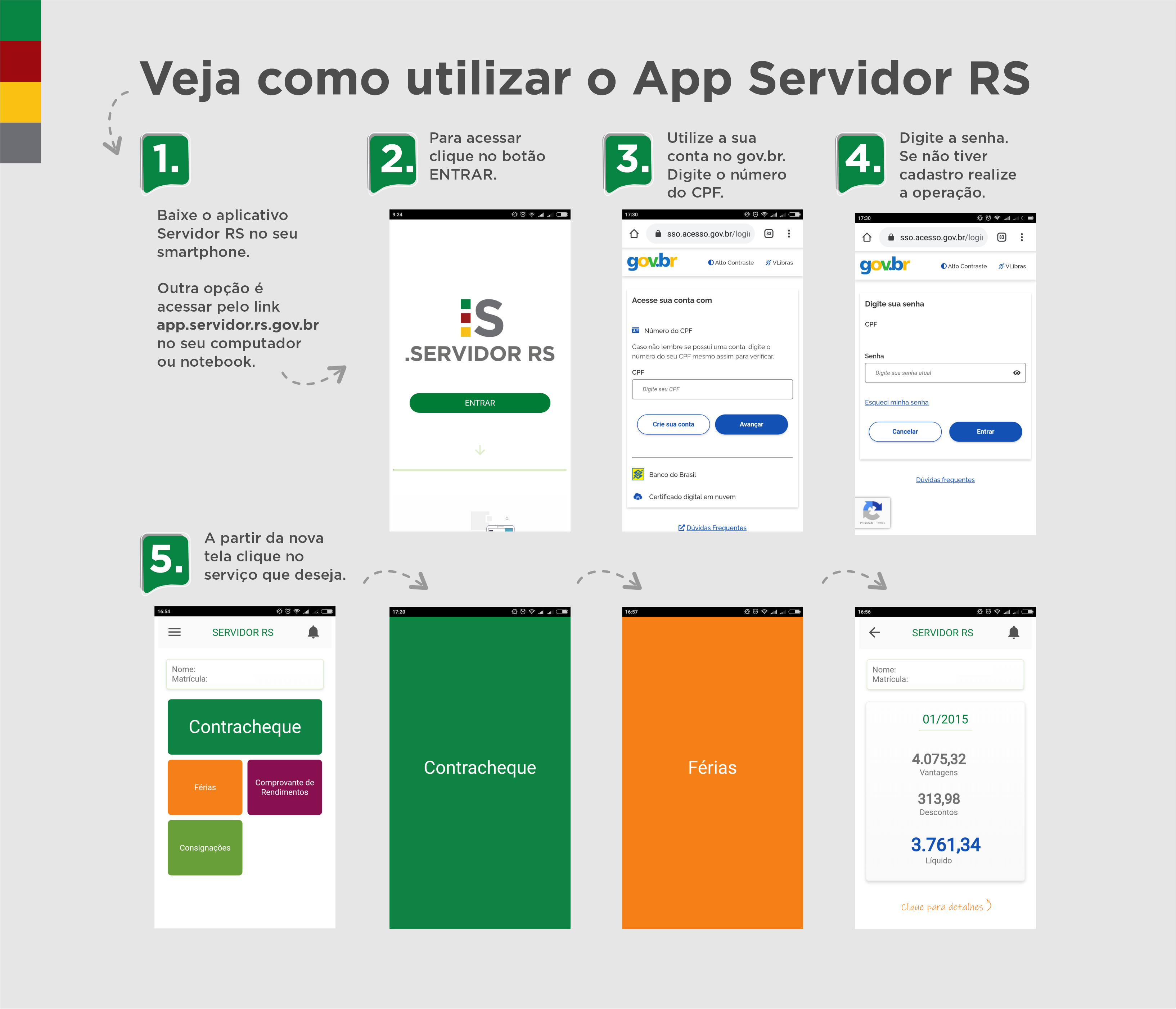 imagem com fotos do passo a passo para baixar app