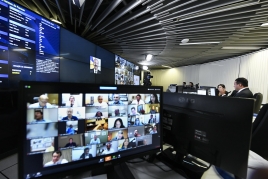 Foto da votação virtual no Senado Federal