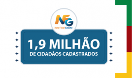 Imagem escrito 1,9 milhão cadastrados no programa nota fiscal gaúcha