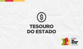 Sobre um fundo claro, lê-se Tesouro do Estado