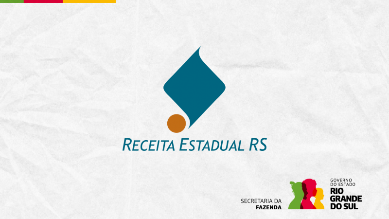 Arte gráfica contendo os logotipos do Governo do RS e da Receita Estadual